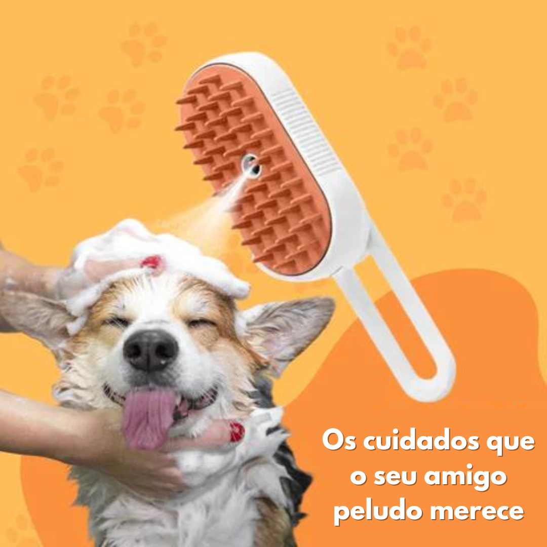 Escova a vapor 3 em 1 para animais de estimação | 50% DE DESCONTO