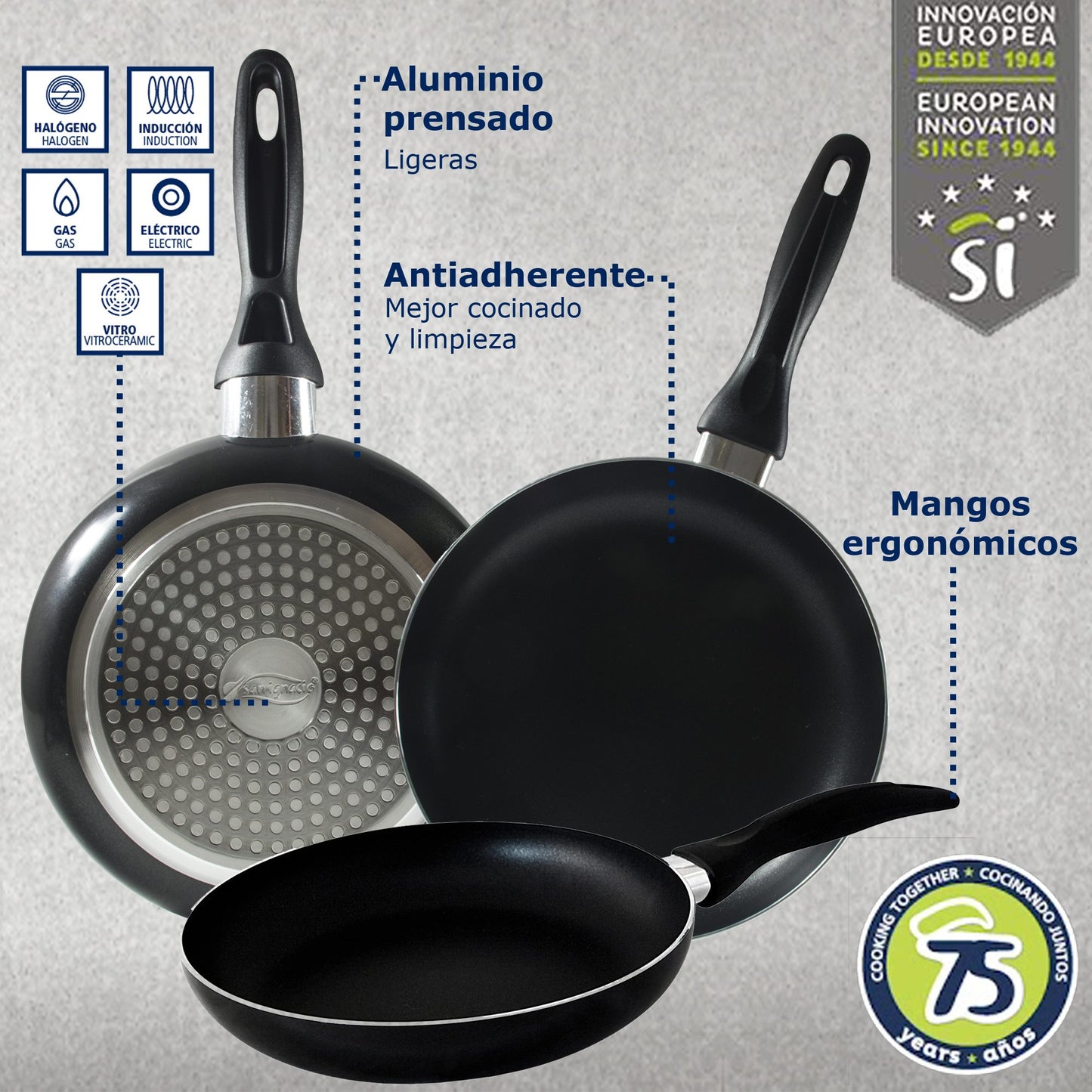 Kit de 8 piezas de Cocina ® San Ignacio + Set de 5 cuchillos GRATIS